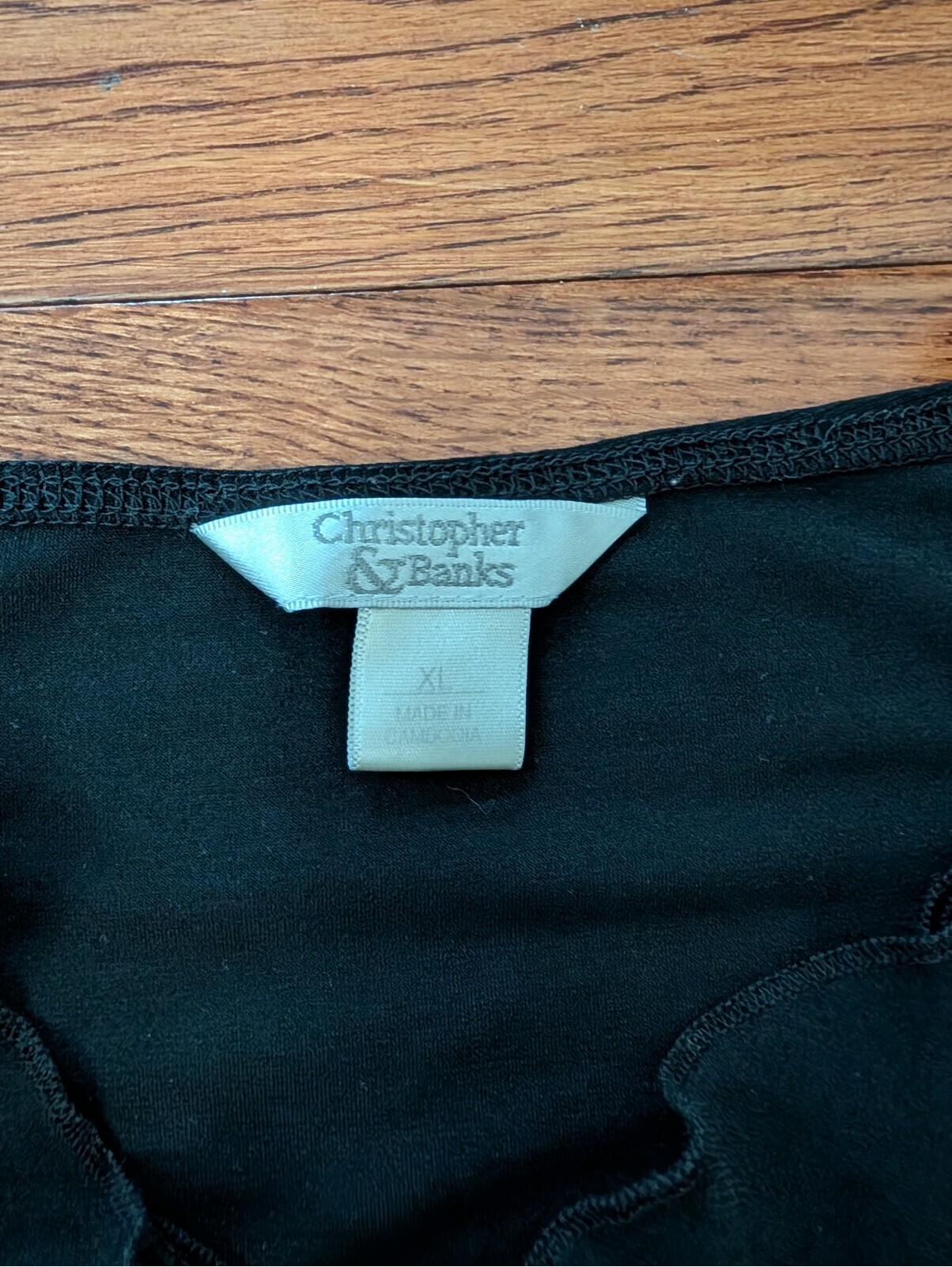 Christopher & Banks Polyester Sleeveless Knot Front Black Top Size Xl — image 6 of 6